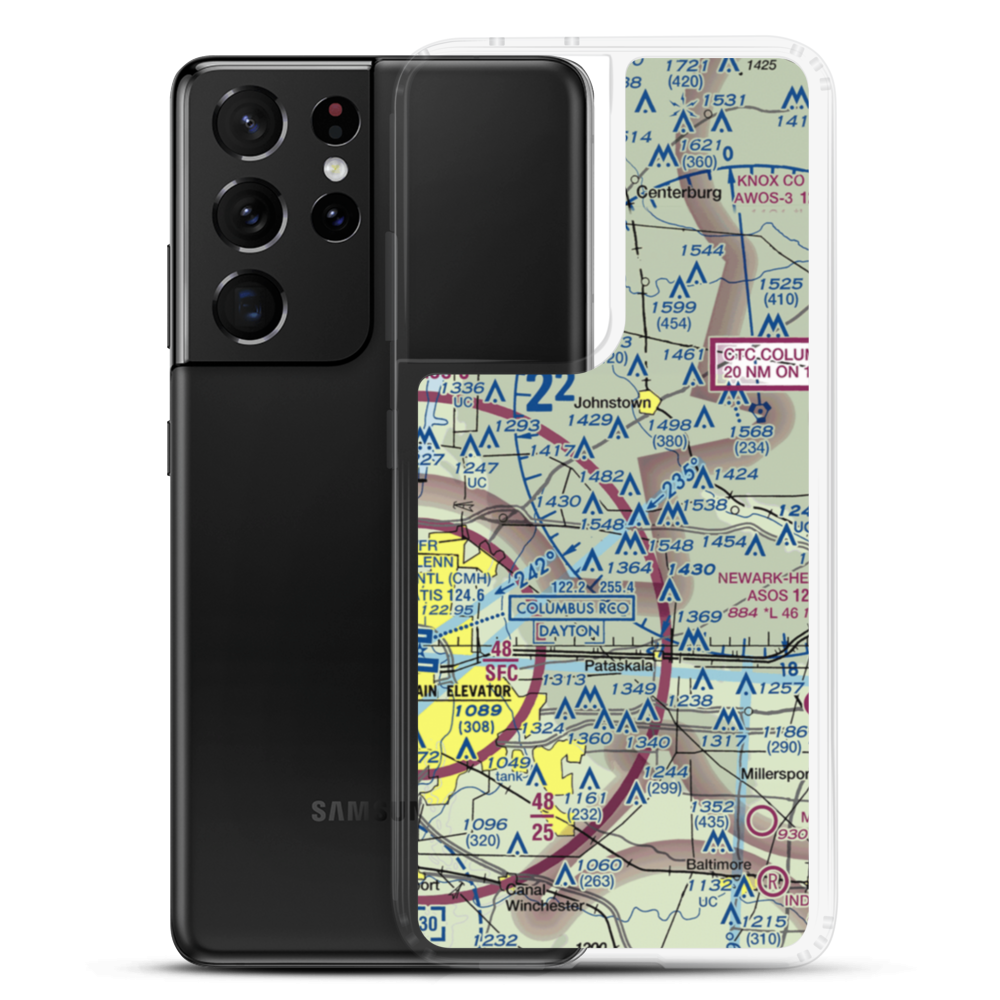 Kearns Airport (OH74) VFR Sectional Samsung Case Samsung Galaxy S21 Ultra model shown