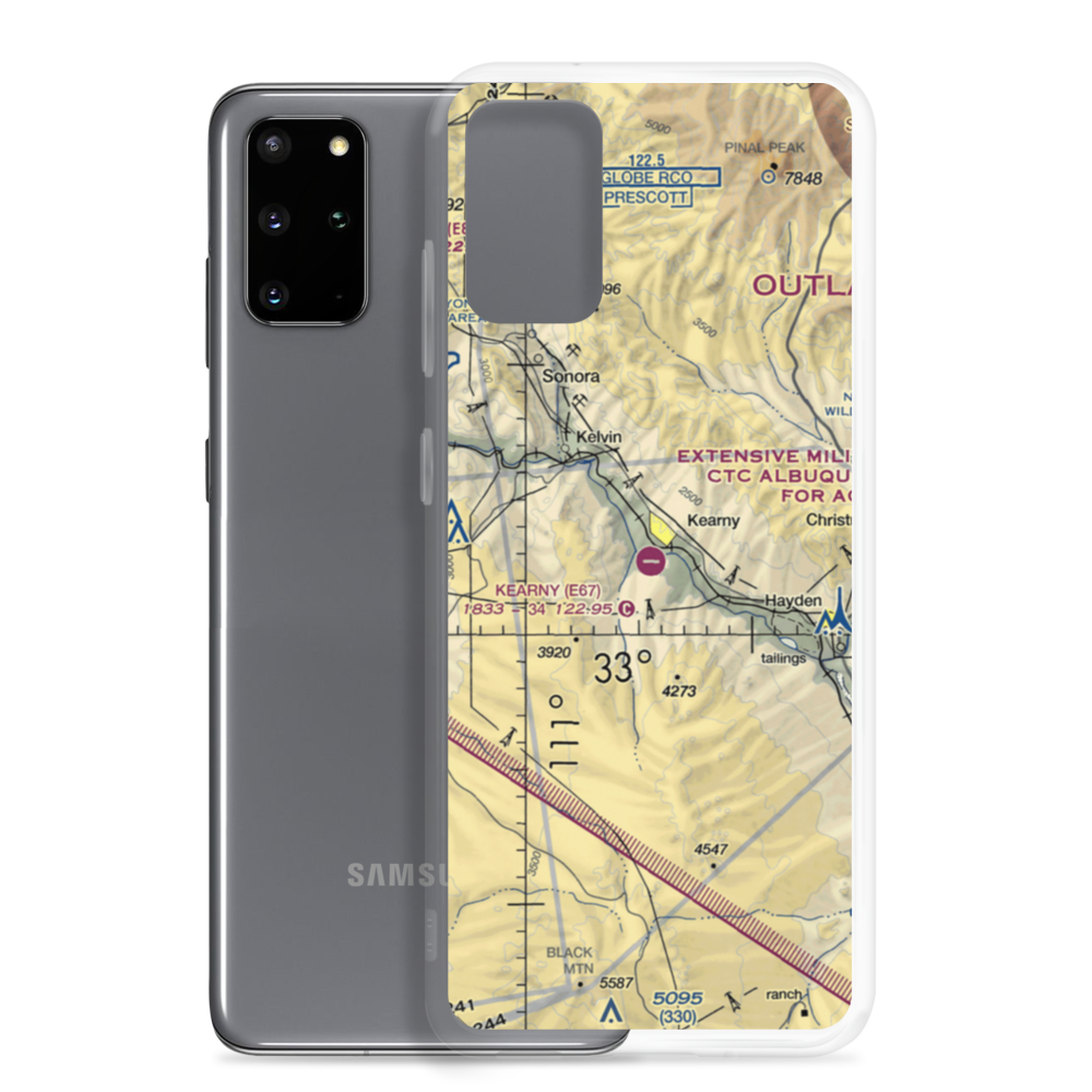 Kearny Airport (E67) VFR Sectional Samsung Case Samsung Galaxy S20 Plus model shown