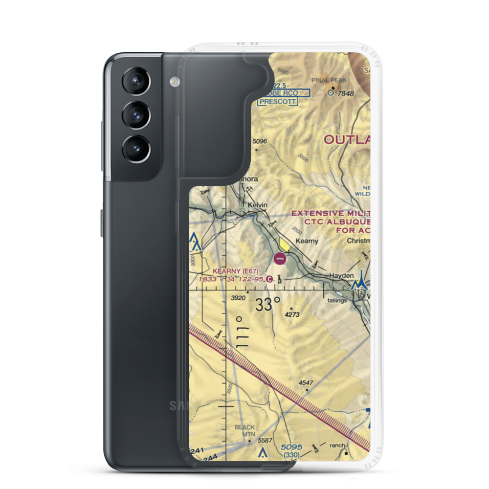 Kearny Airport (E67) VFR Sectional Samsung Case Samsung Galaxy S21 model shown