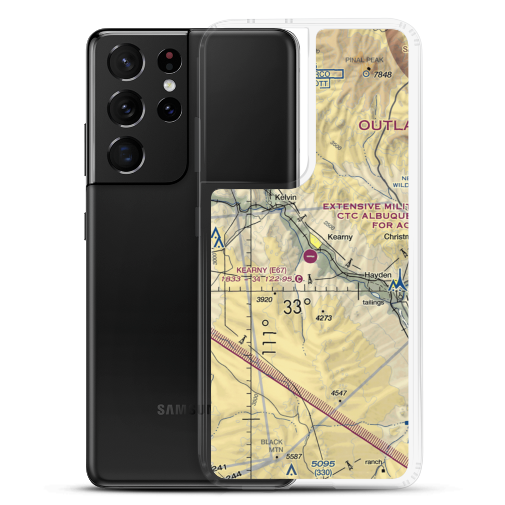 Kearny Airport (E67) VFR Sectional Samsung Case Samsung Galaxy S21 Ultra model shown
