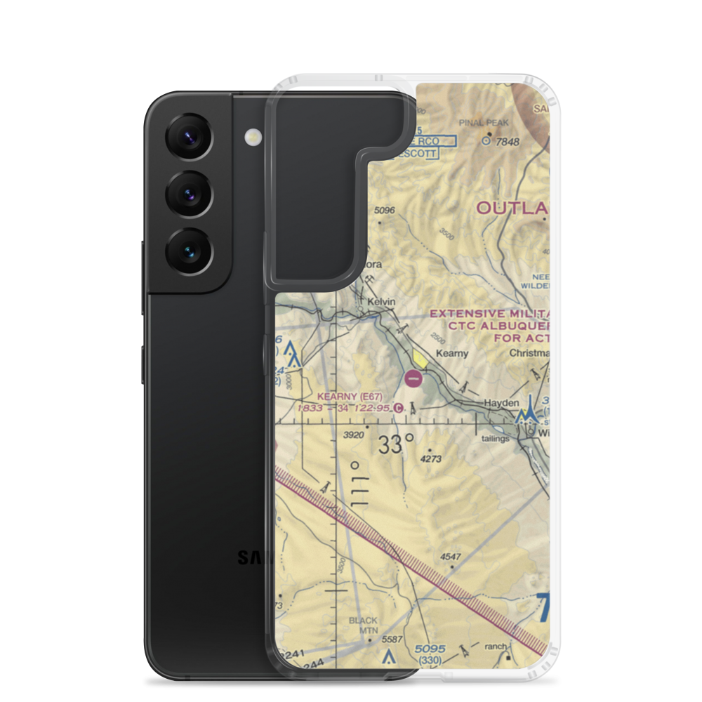 Kearny Airport (E67) VFR Sectional Samsung Case Samsung Galaxy S22 model shown