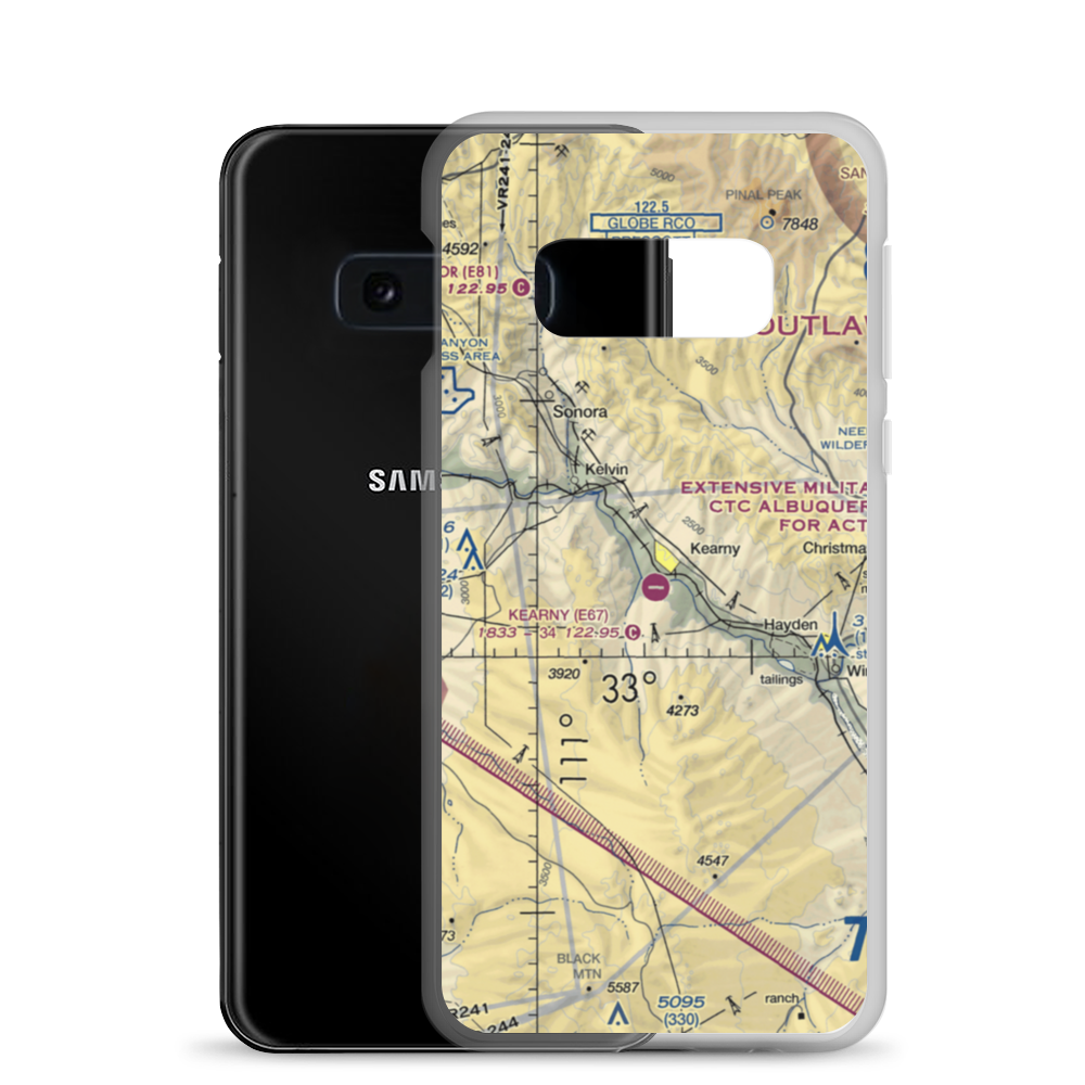 Kearny Airport (E67) VFR Sectional Samsung Case Samsung Galaxy S10e model shown