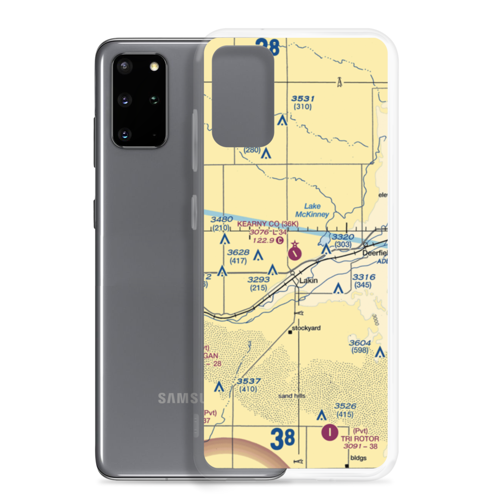 Kearny County Airport (36K) VFR Sectional Samsung Case Samsung Galaxy S20 Plus model shown