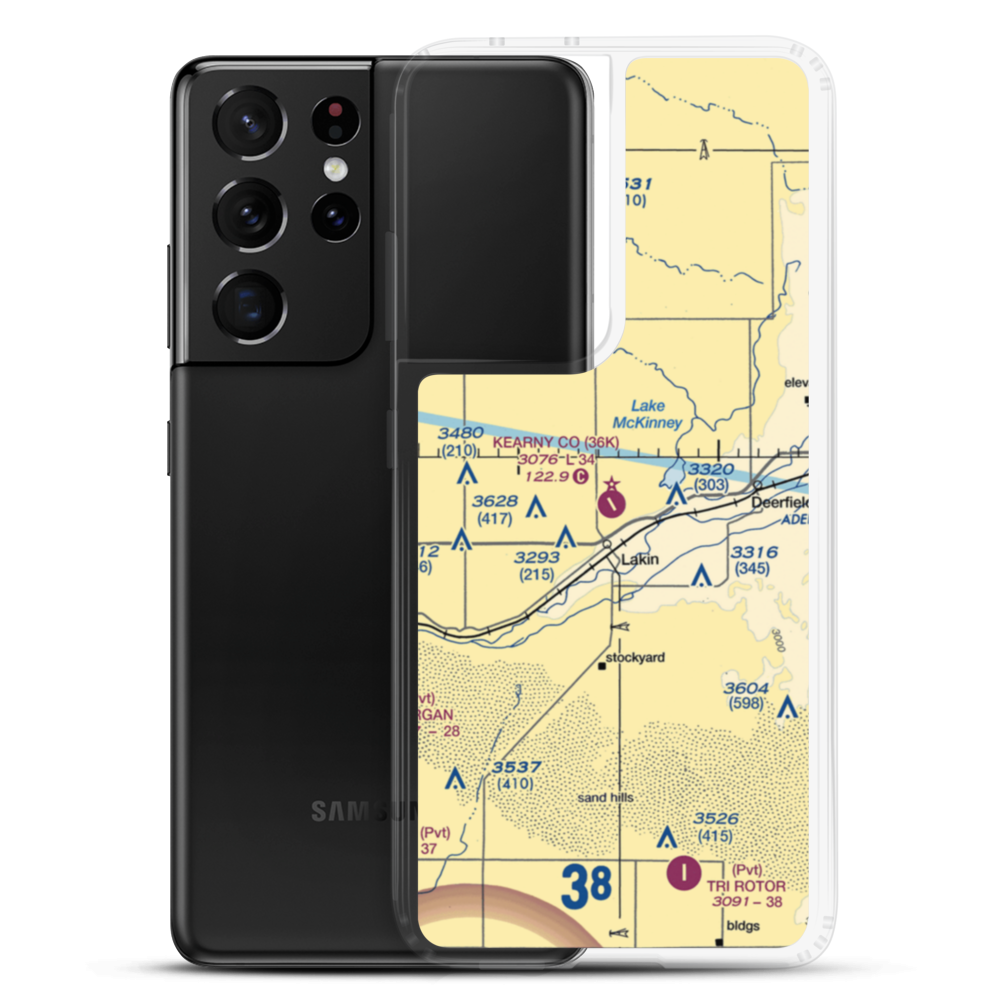 Kearny County Airport (36K) VFR Sectional Samsung Case Samsung Galaxy S21 Ultra model shown