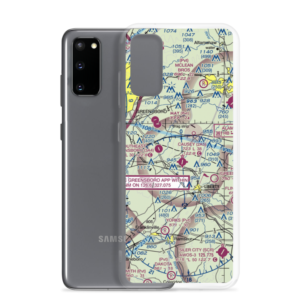 Kecks Airport (N88) VFR Sectional Samsung Case Samsung Galaxy S20 model shown