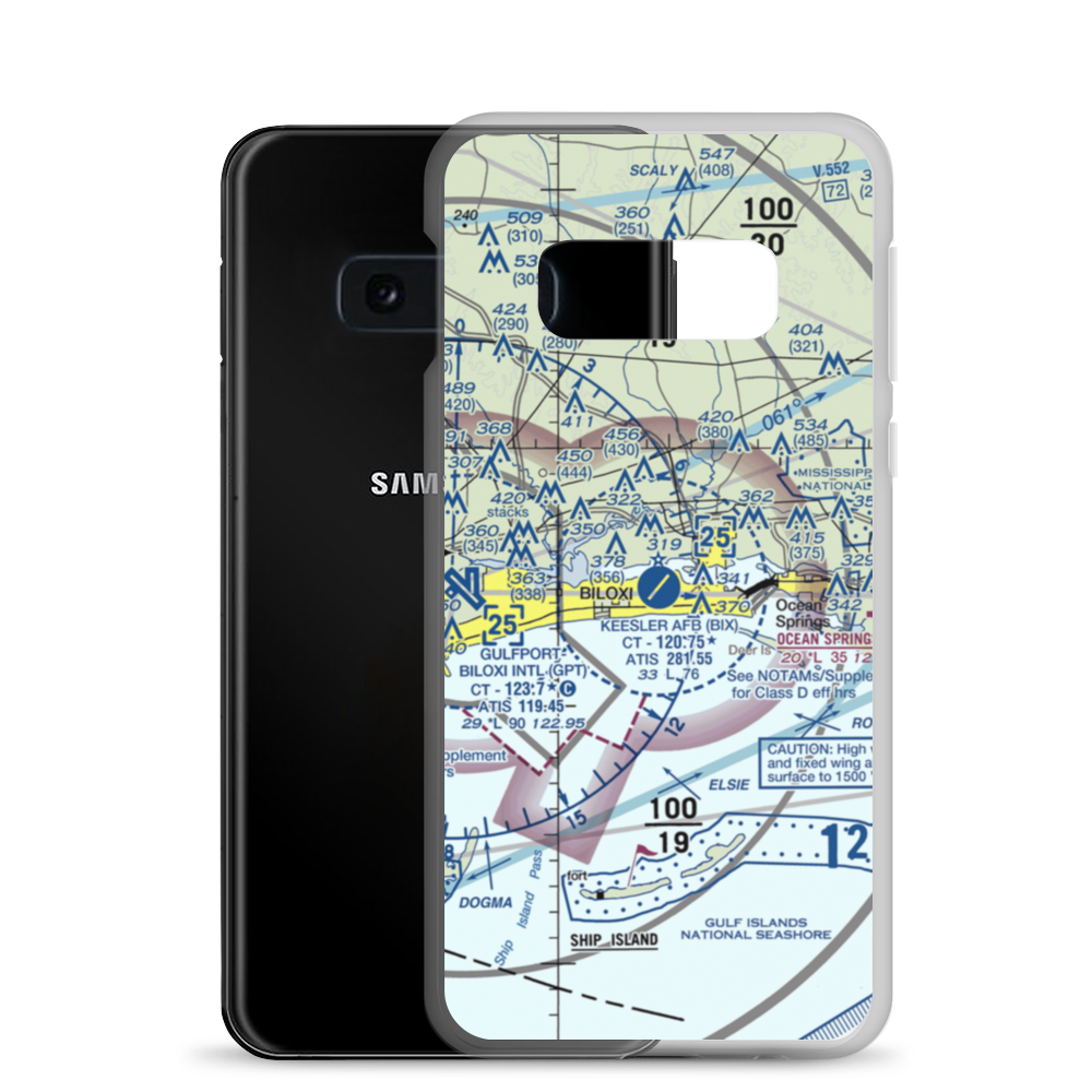 Keesler Air Force Base (BIX) VFR Sectional Samsung Case Samsung Galaxy S10e model shown