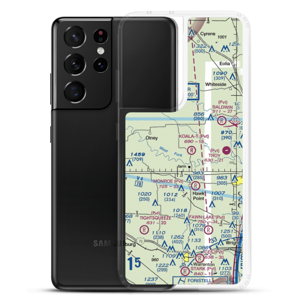 Keeven Air Ranch Airport (MO93) VFR Sectional Samsung Case Samsung Galaxy S21 Ultra model shown