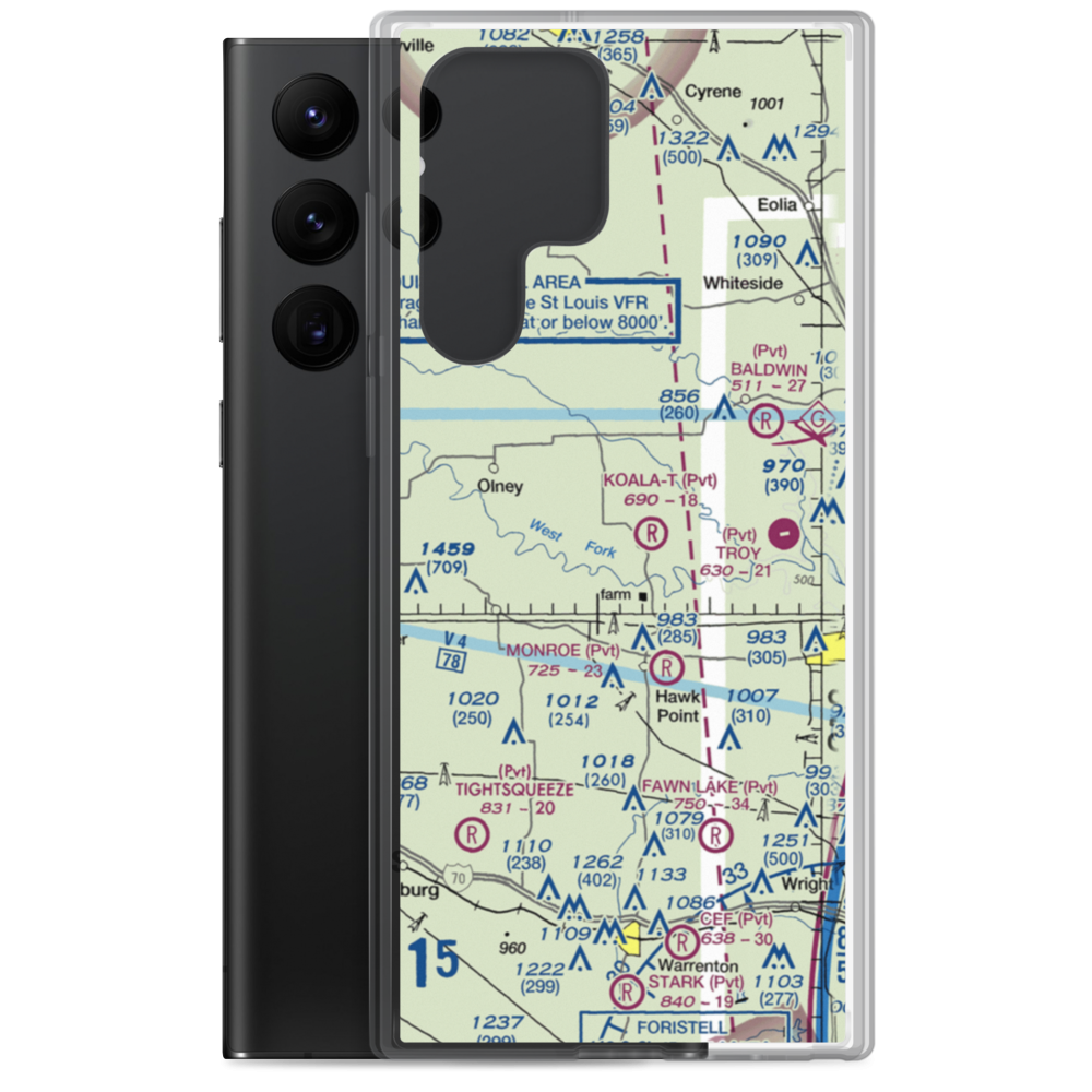 Keeven Air Ranch Airport (MO93) VFR Sectional Samsung Case Samsung Galaxy S22 Ultra model shown