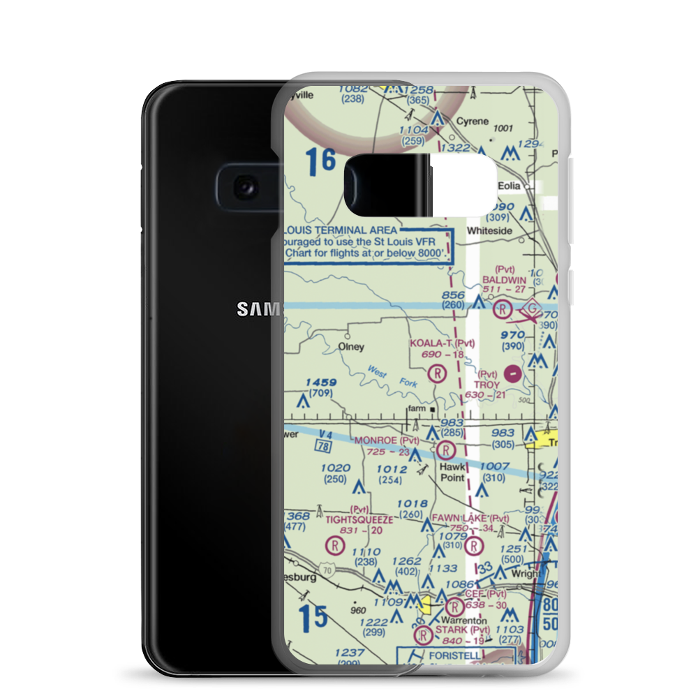 Keeven Air Ranch Airport (MO93) VFR Sectional Samsung Case Samsung Galaxy S10e model shown