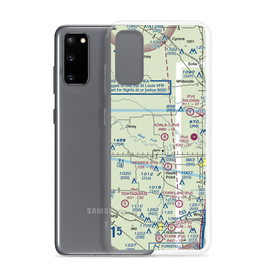 Keeven Air Ranch Airport (MO93) VFR Sectional Samsung Case Samsung Galaxy S20 model shown