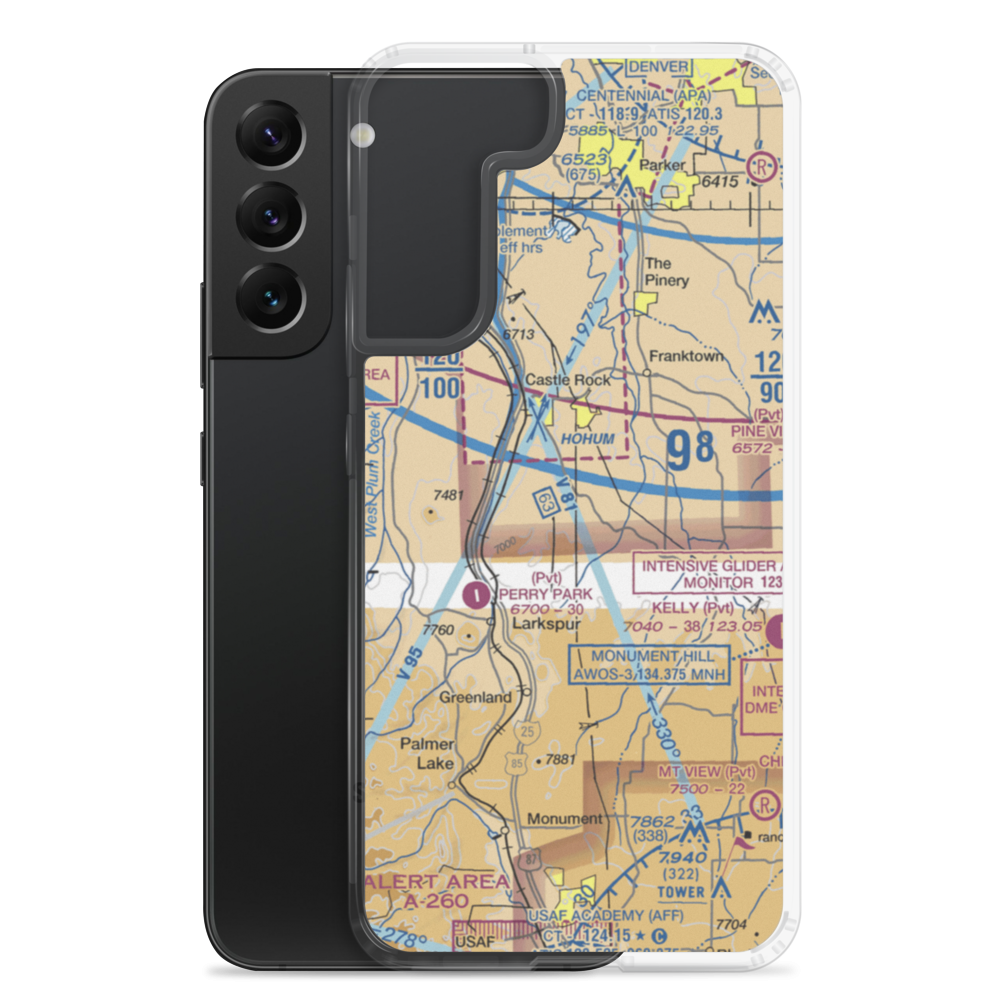 Kelgun Airport (4CO8) VFR Sectional Samsung Case Samsung Galaxy S22 Plus model shown