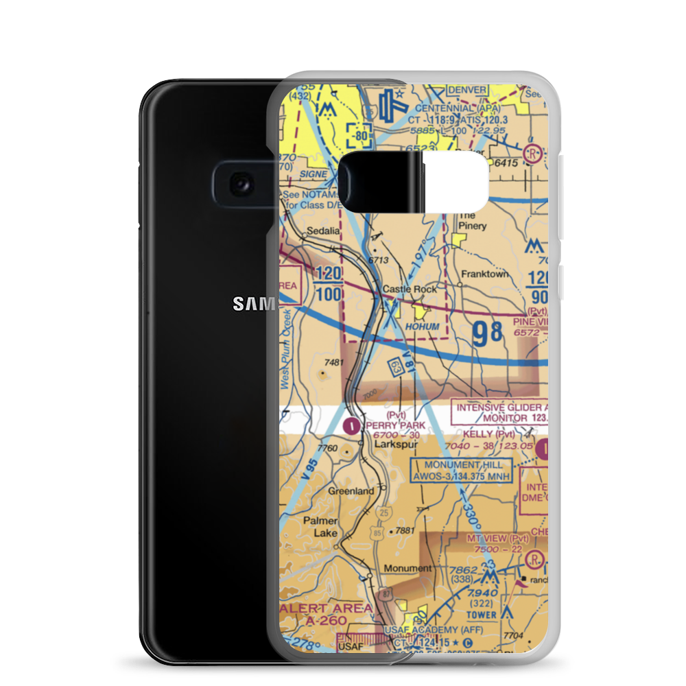 Kelgun Airport (4CO8) VFR Sectional Samsung Case Samsung Galaxy S10e model shown