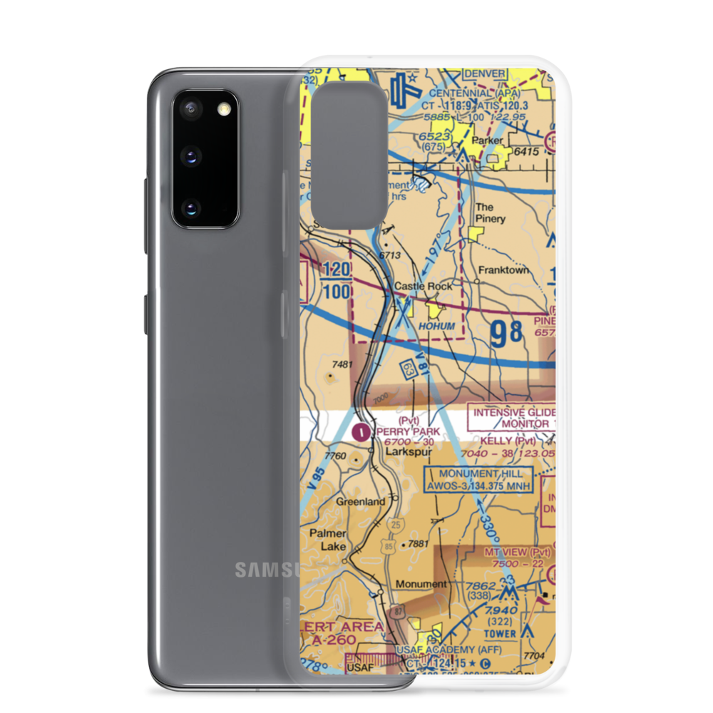 Kelgun Airport (4CO8) VFR Sectional Samsung Case Samsung Galaxy S20 model shown
