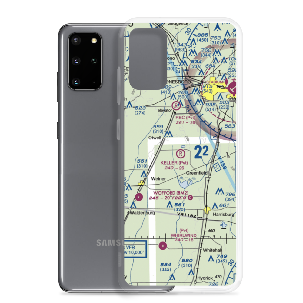 Keller Airfield (5AR7) VFR Sectional Samsung Case Samsung Galaxy S20 Plus model shown