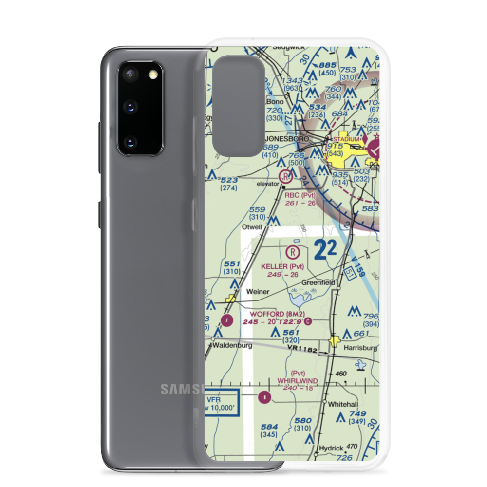 Keller Airfield (5AR7) VFR Sectional Samsung Case Samsung Galaxy S20 model shown