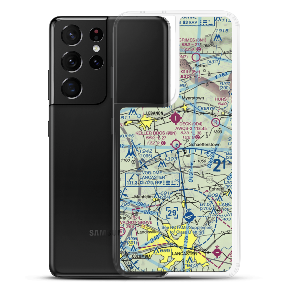 Keller Brothers Airport (08N) VFR Sectional Samsung Case Samsung Galaxy S21 Ultra model shown