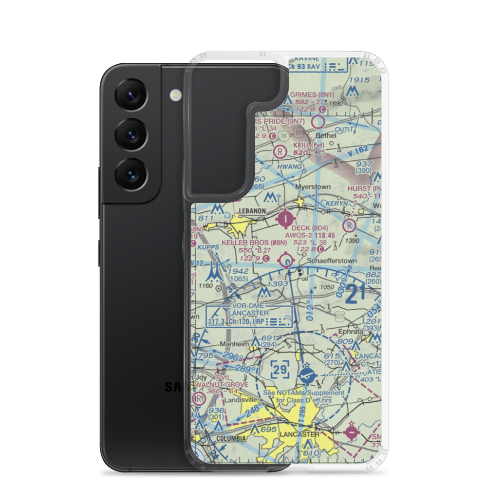 Keller Brothers Airport (08N) VFR Sectional Samsung Case Samsung Galaxy S22 model shown