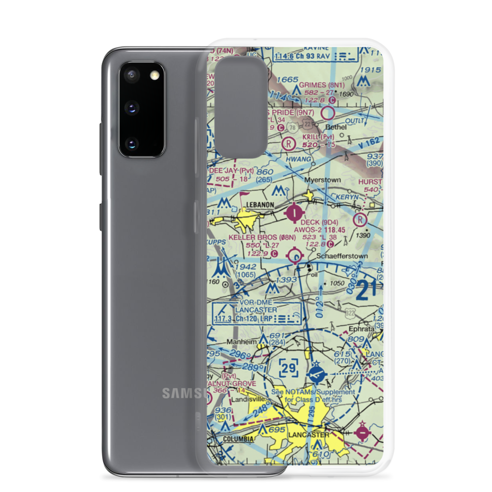 Keller Brothers Airport (08N) VFR Sectional Samsung Case Samsung Galaxy S20 model shown