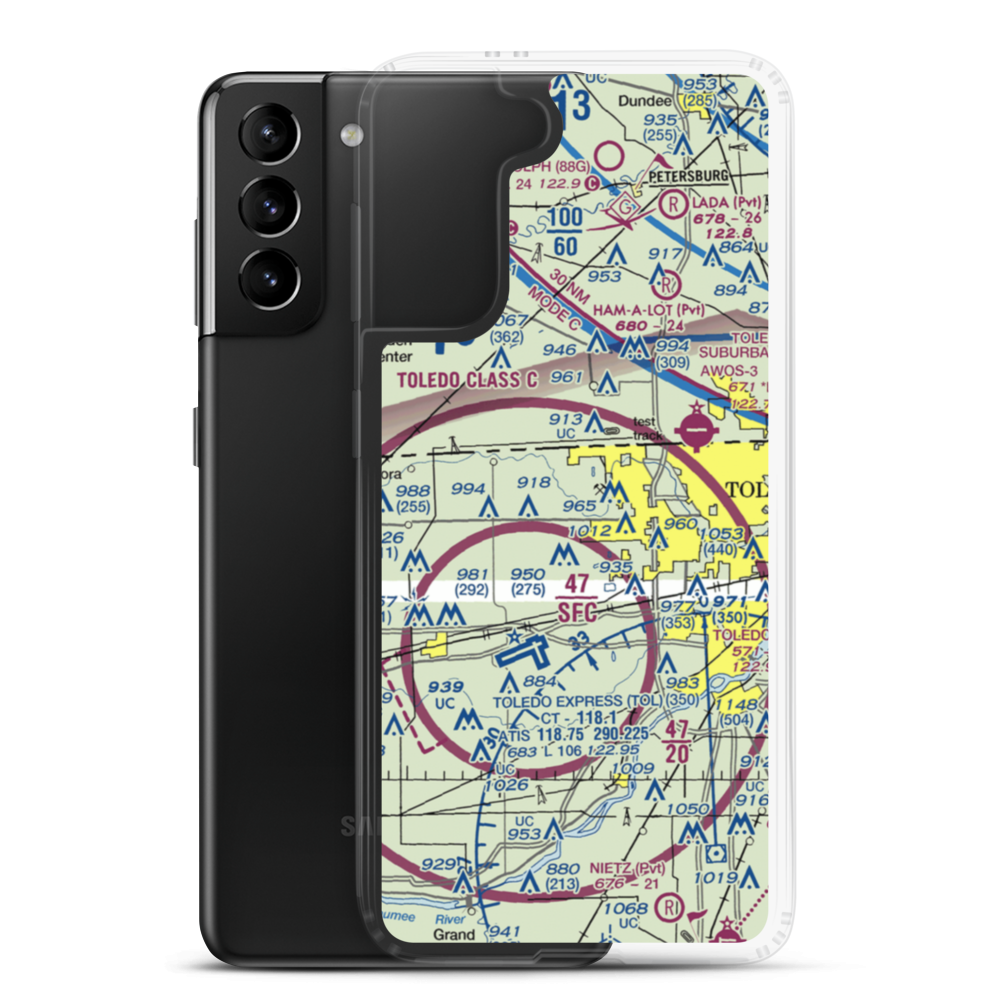 Kellers Strip (46OI) VFR Sectional Samsung Case Samsung Galaxy S21 Plus model shown