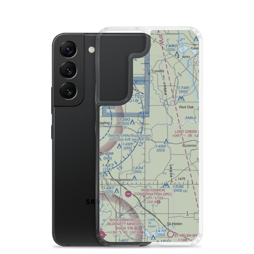 Kelleys Airport (0MI3) VFR Sectional Samsung Case Samsung Galaxy S22 model shown