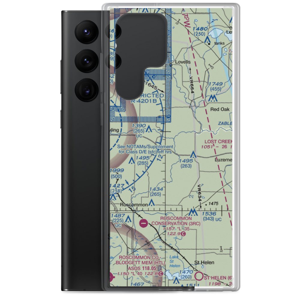 Kelleys Airport (0MI3) VFR Sectional Samsung Case Samsung Galaxy S22 Ultra model shown