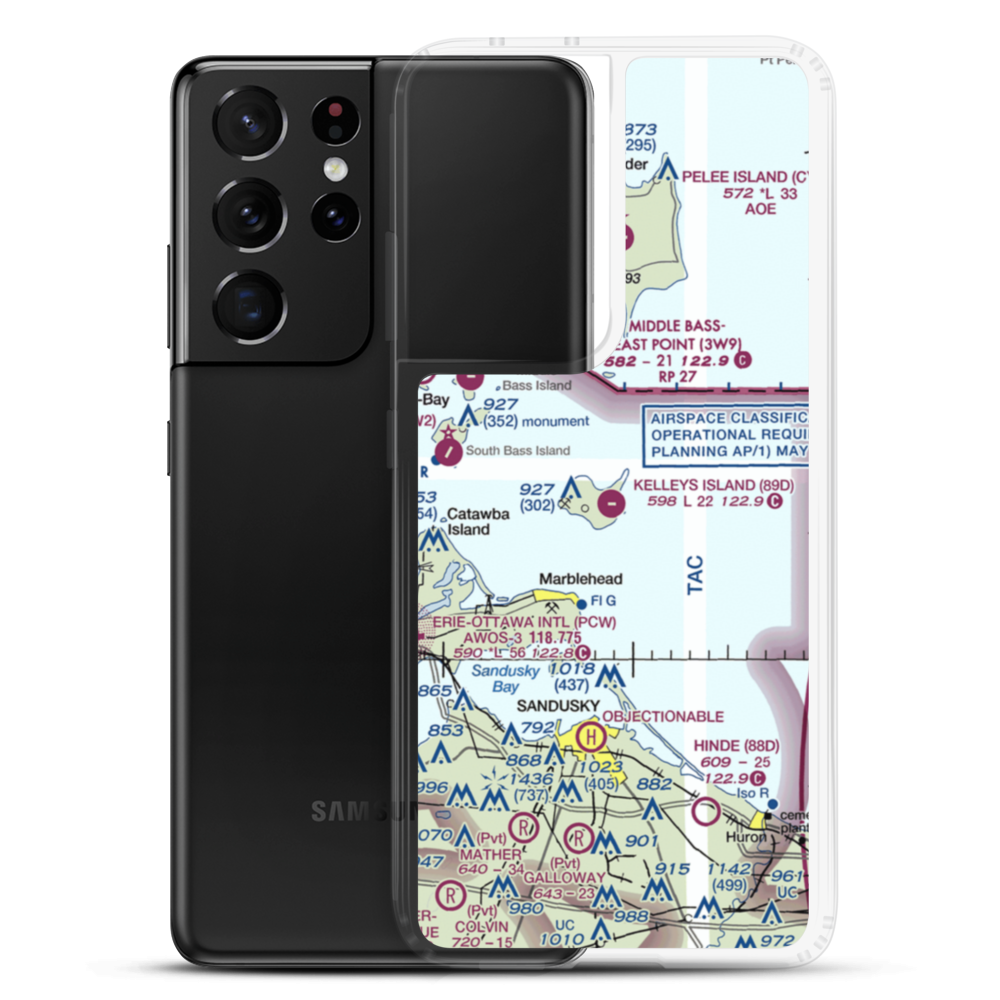 Kelleys Island Land Field (89D) VFR Sectional Samsung Case Samsung Galaxy S21 Ultra model shown