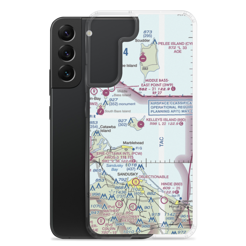 Kelleys Island Land Field (89D) VFR Sectional Samsung Case Samsung Galaxy S22 Plus model shown