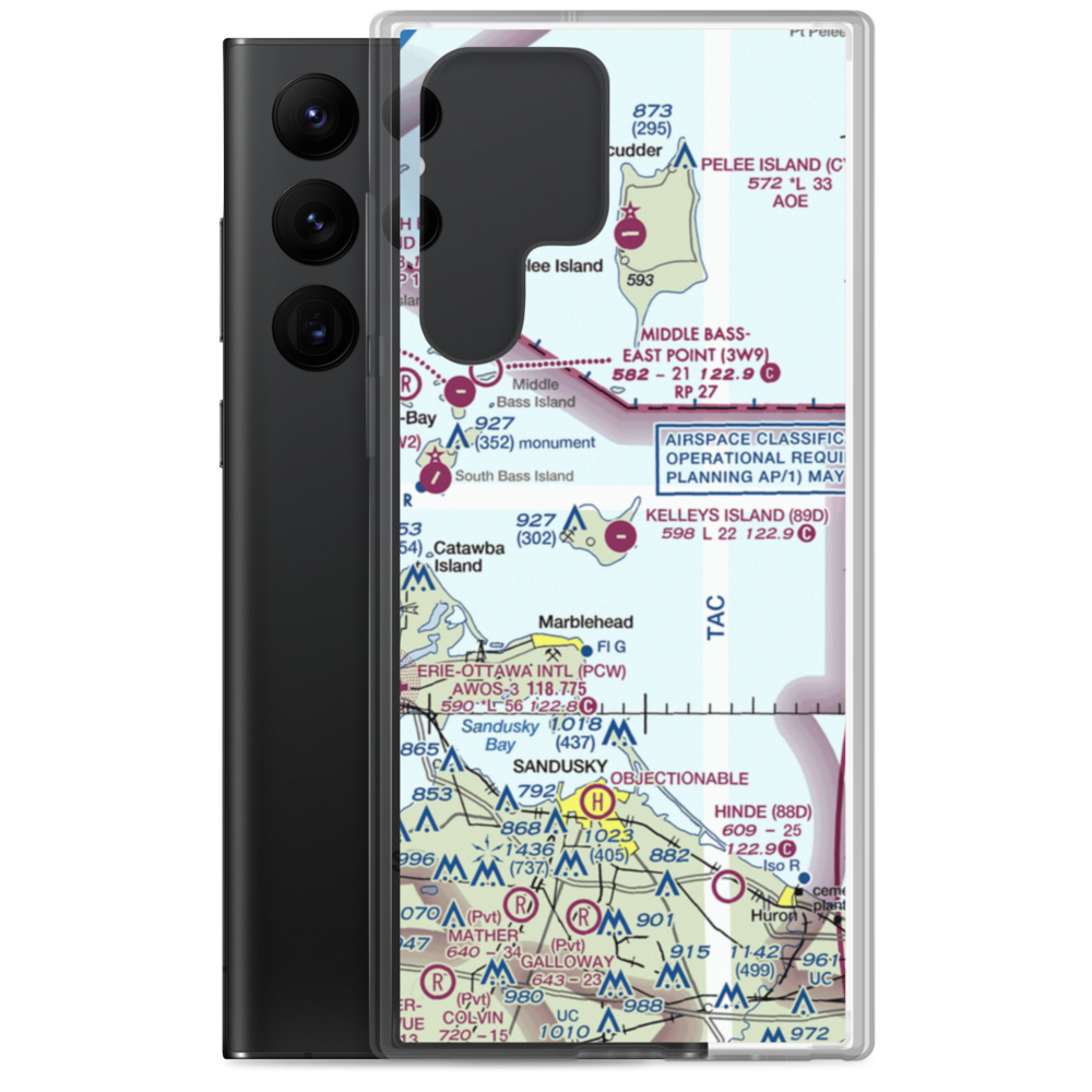 Kelleys Island Land Field (89D) VFR Sectional Samsung Case Samsung Galaxy S22 Ultra model shown