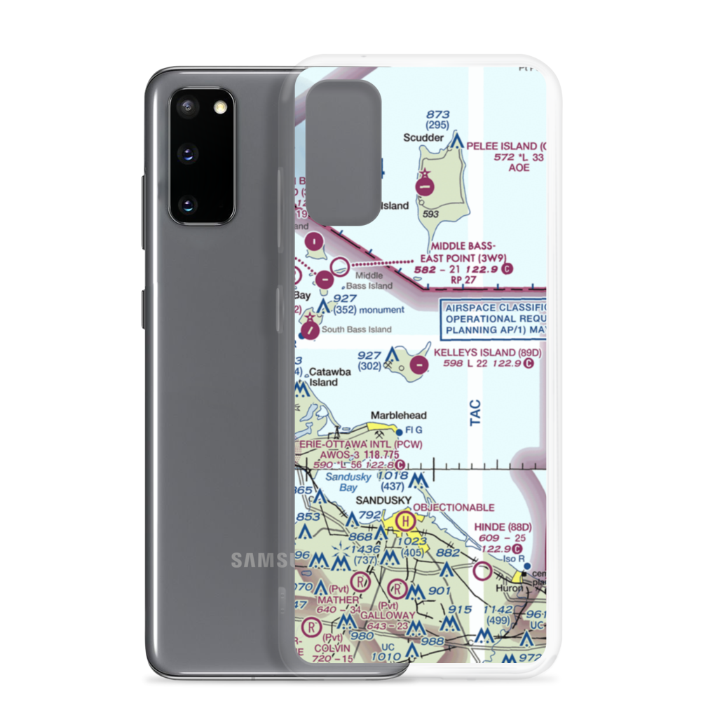 Kelleys Island Land Field (89D) VFR Sectional Samsung Case Samsung Galaxy S20 model shown