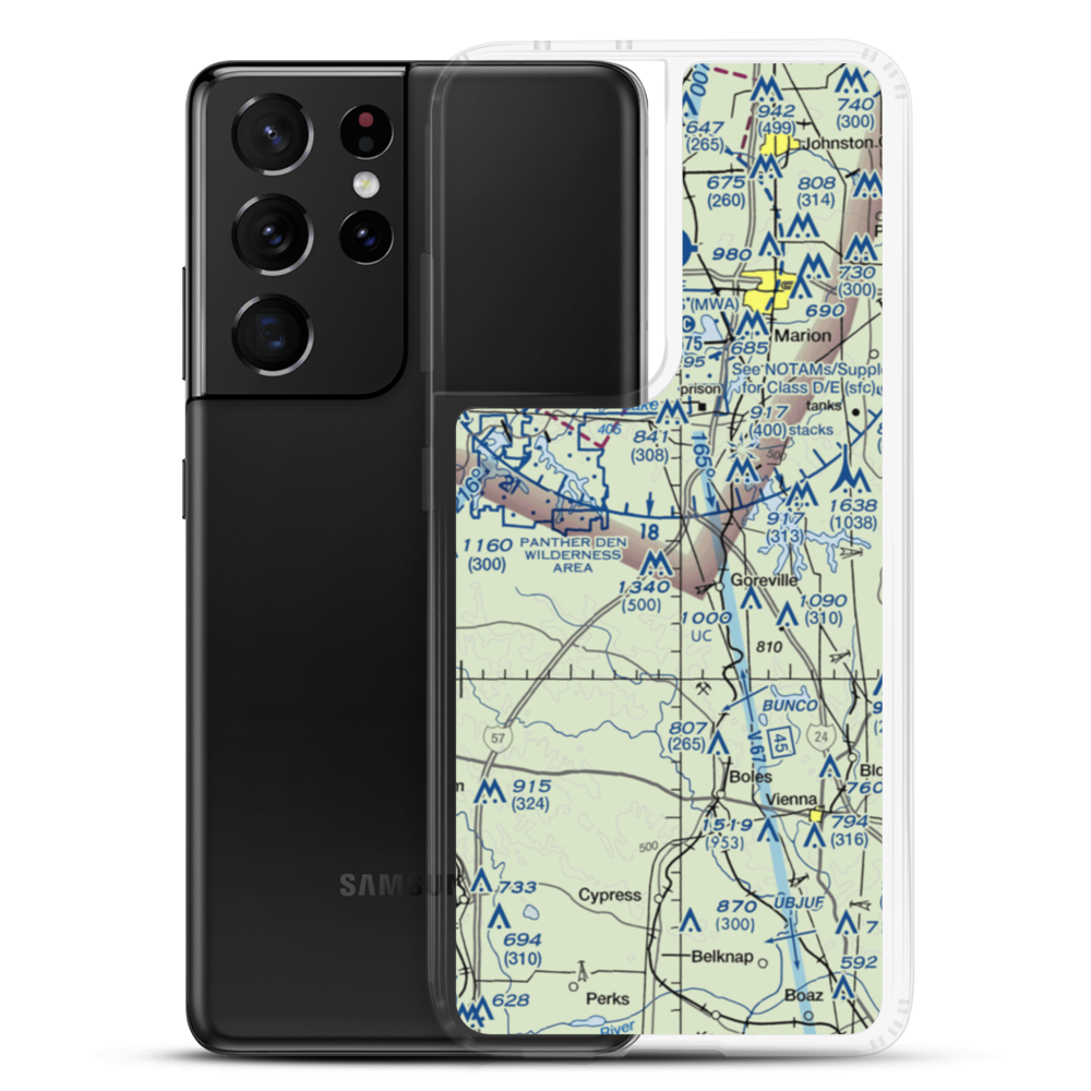 Kellums Airport (16IS) VFR Sectional Samsung Case Samsung Galaxy S21 Ultra model shown