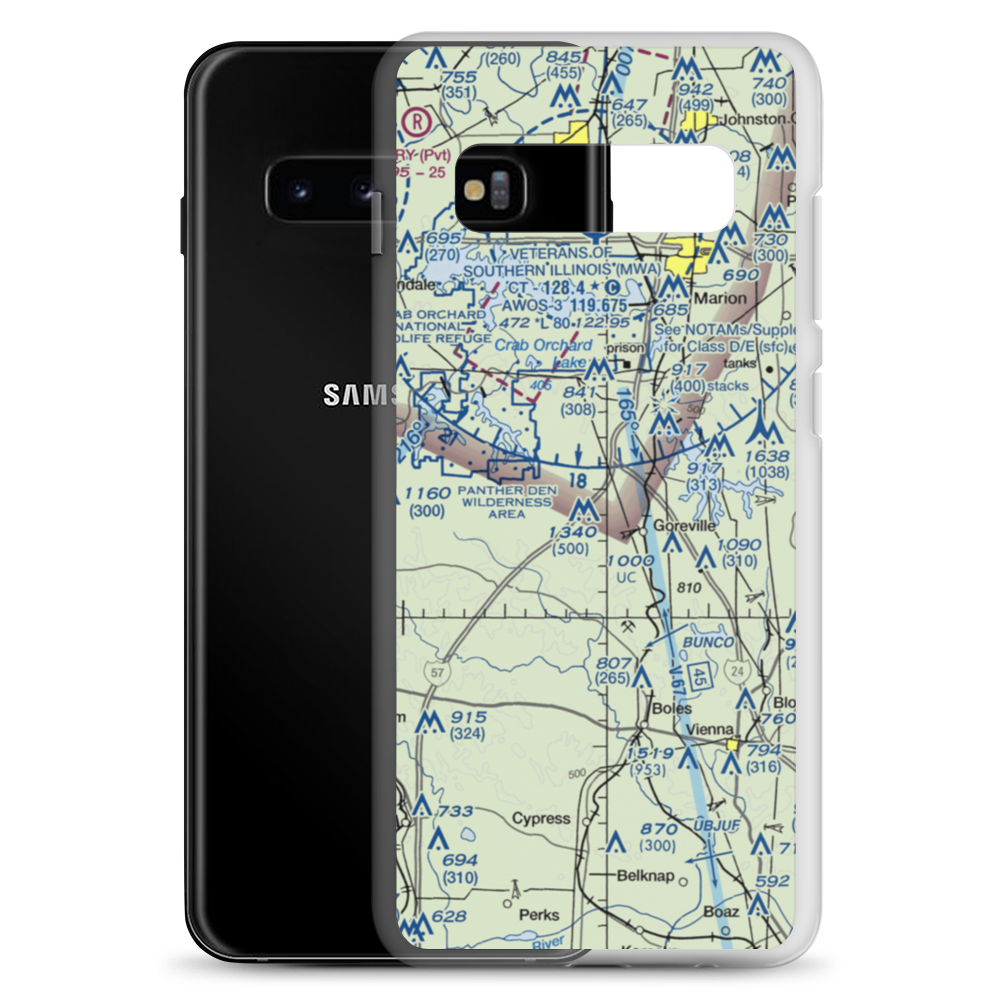 Kellums Airport (16IS) VFR Sectional Samsung Case Samsung Galaxy S10+ model shown