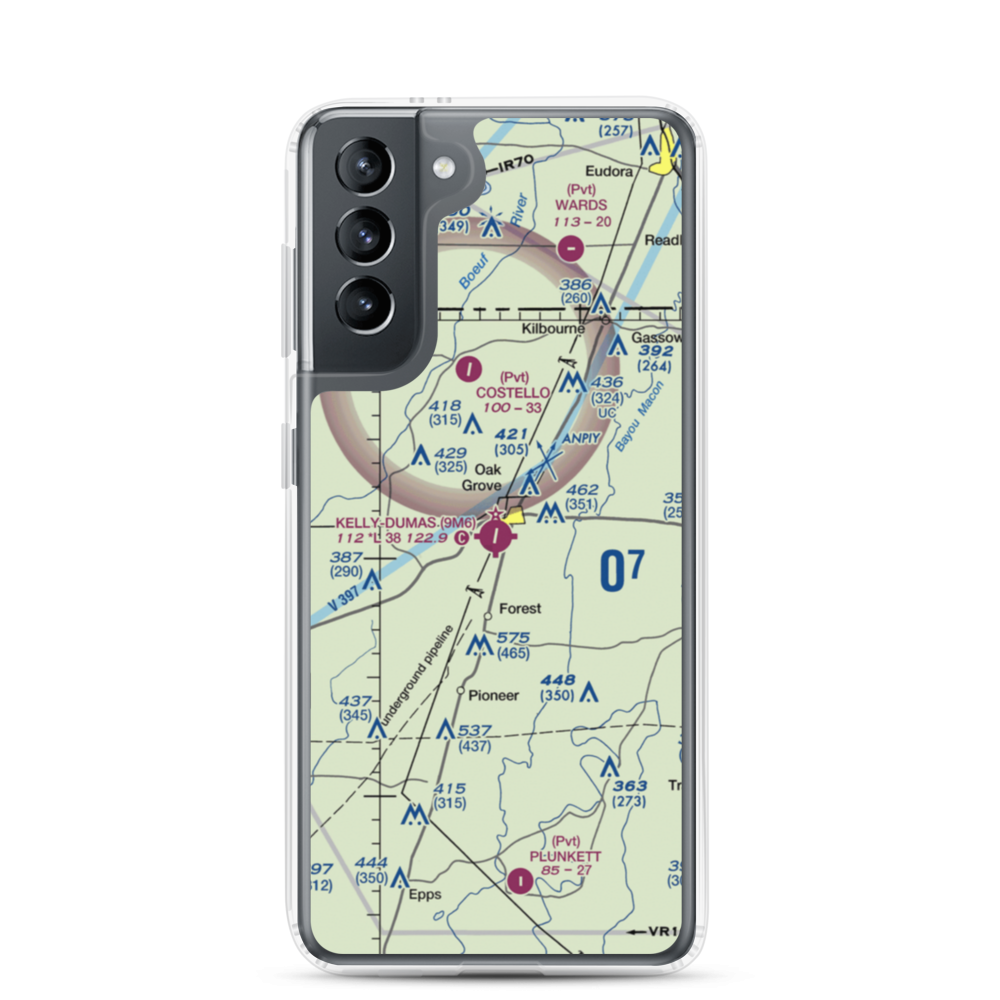 Kelly Airport (9M6) VFR Sectional Samsung Case Samsung Galaxy S21 model shown
