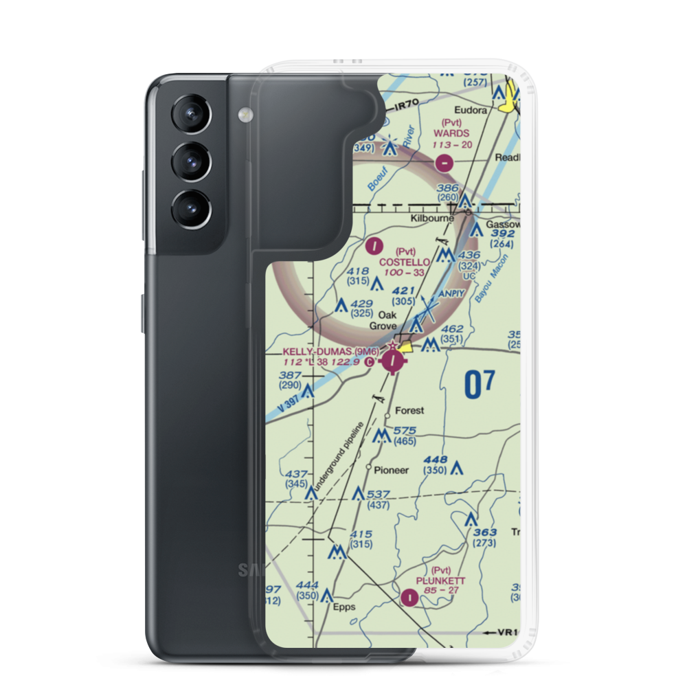 Kelly Airport (9M6) VFR Sectional Samsung Case Samsung Galaxy S21 model shown