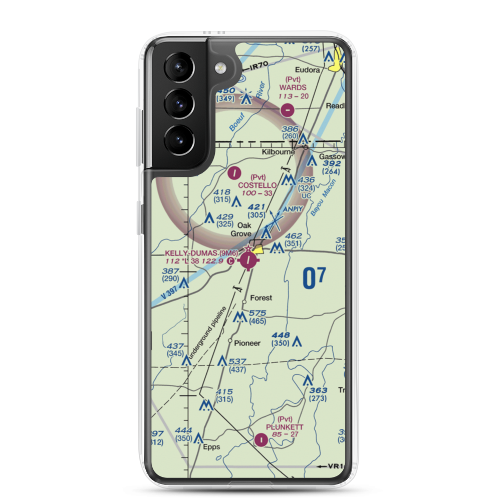 Kelly Airport (9M6) VFR Sectional Samsung Case Samsung Galaxy S21 Plus model shown