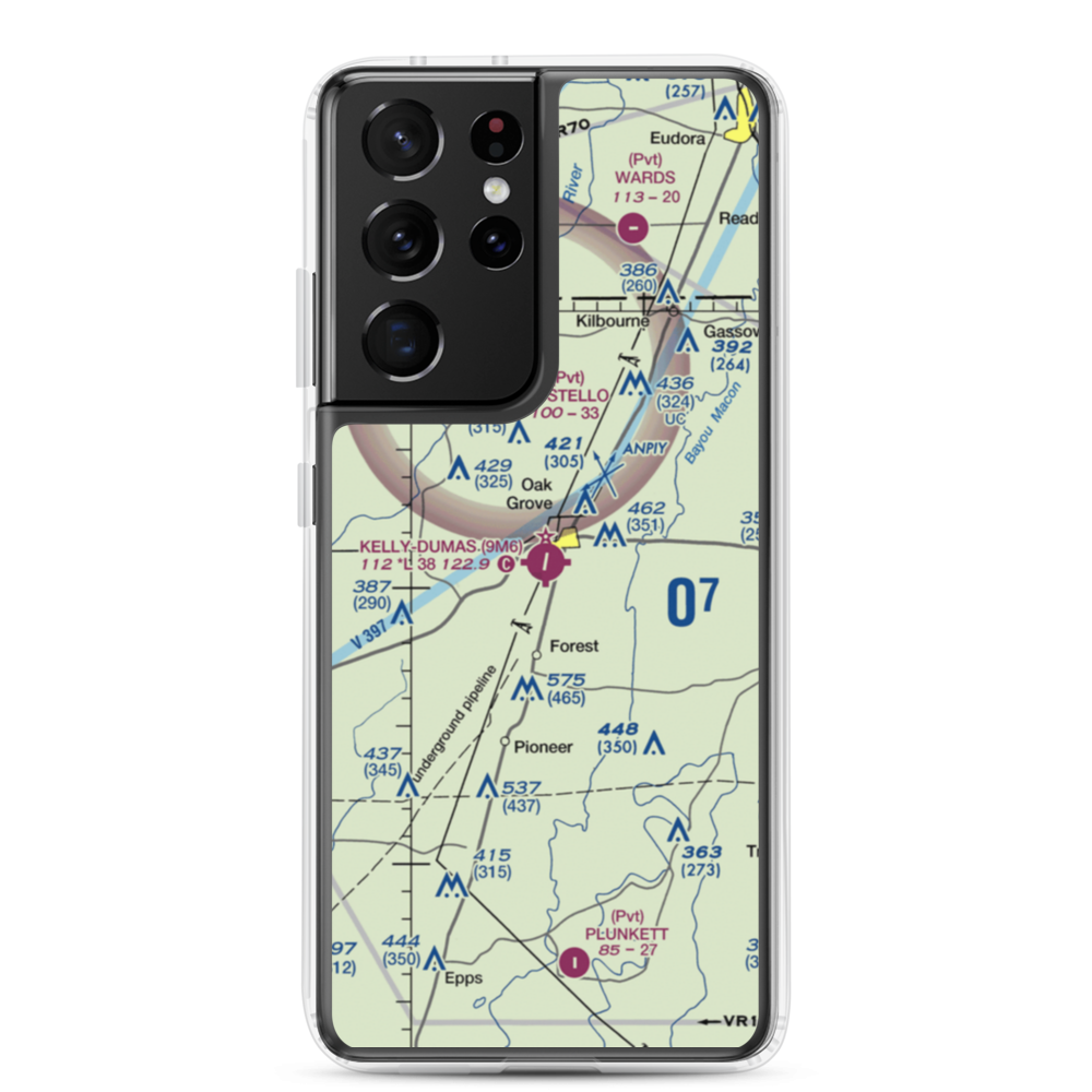 Kelly Airport (9M6) VFR Sectional Samsung Case Samsung Galaxy S21 Ultra model shown
