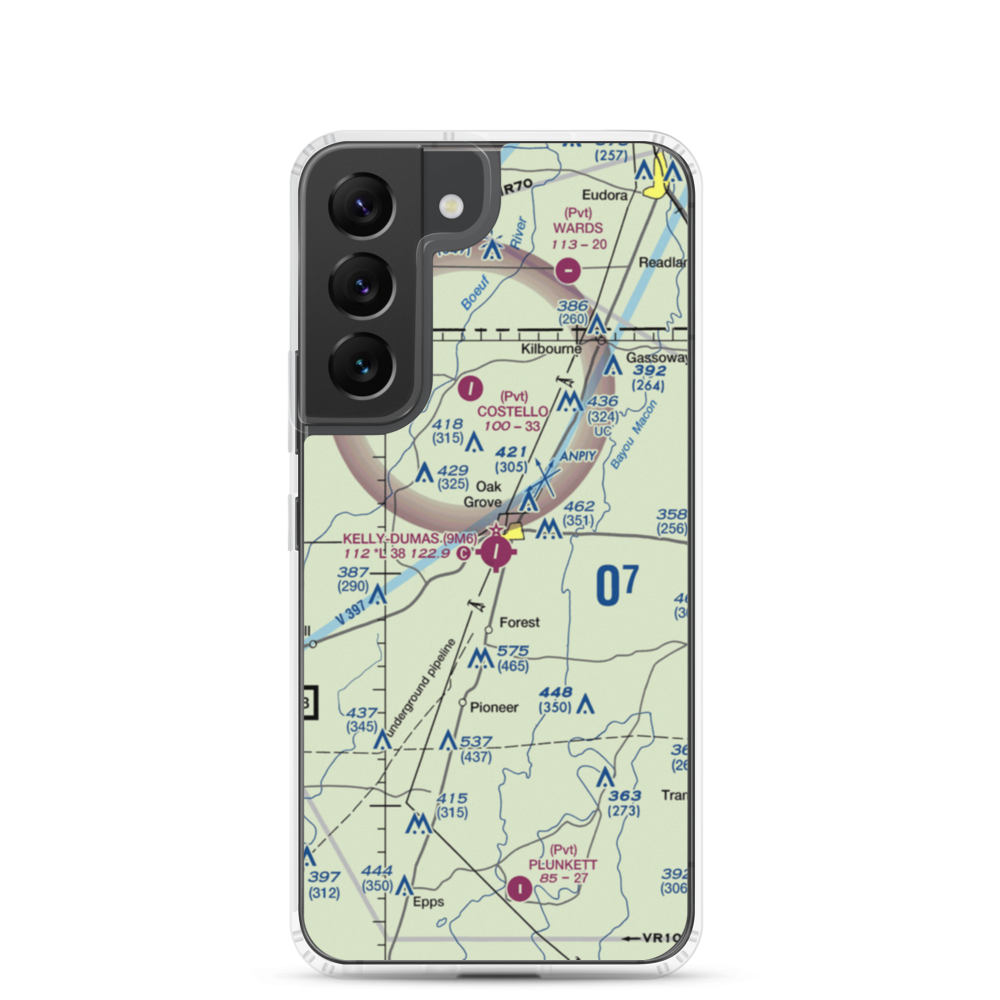 Kelly Airport (9M6) VFR Sectional Samsung Case Samsung Galaxy S22 model shown