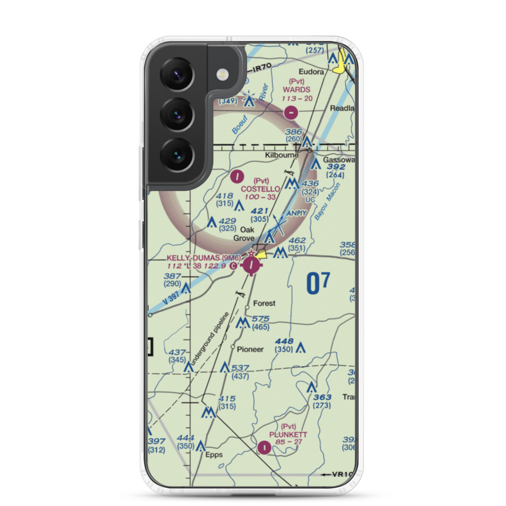 Kelly Airport (9M6) VFR Sectional Samsung Case Samsung Galaxy S22 Plus model shown