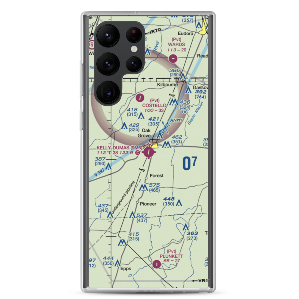 Kelly Airport (9M6) VFR Sectional Samsung Case Samsung Galaxy S22 Ultra model shown