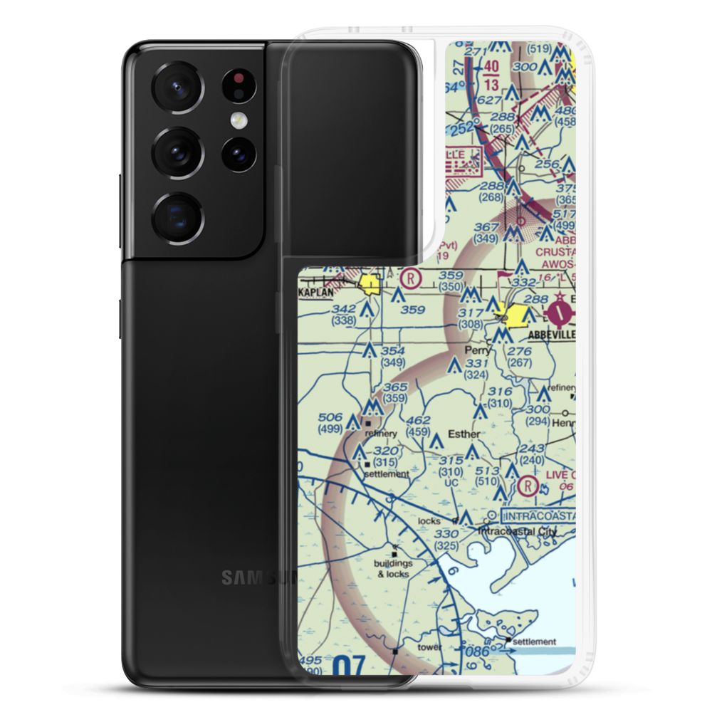 Ken Guidry Nr 1 Airport (LS68) VFR Sectional Samsung Case Samsung Galaxy S21 Ultra model shown