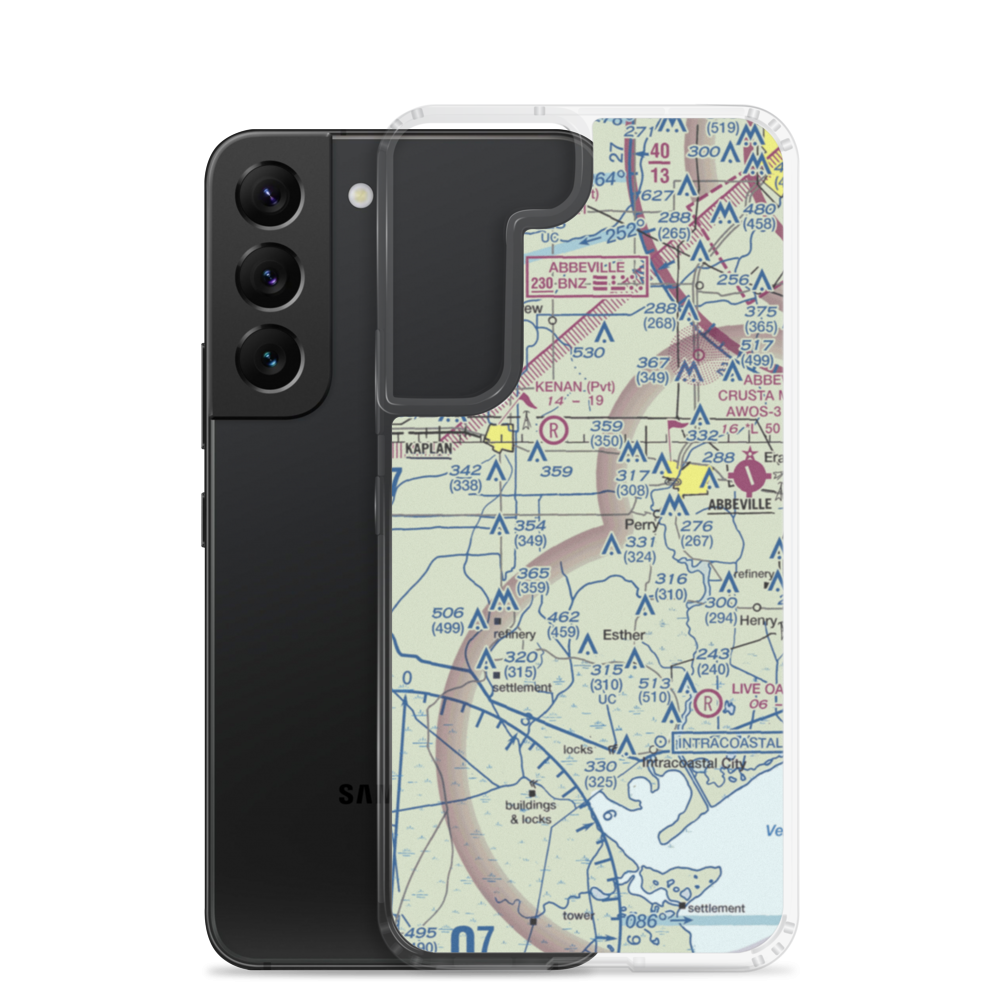 Ken Guidry Nr 1 Airport (LS68) VFR Sectional Samsung Case Samsung Galaxy S22 model shown