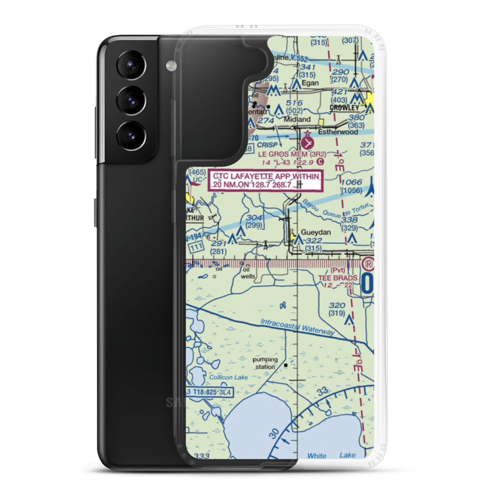 Ken Guidry Nr 2 Airport (1LA0) VFR Sectional Samsung Case Samsung Galaxy S21 Plus model shown