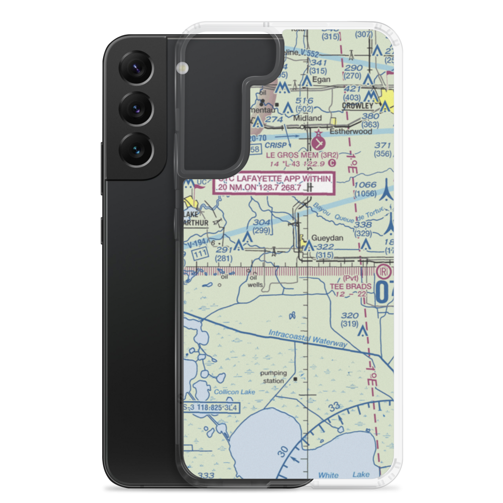 Ken Guidry Nr 2 Airport (1LA0) VFR Sectional Samsung Case Samsung Galaxy S22 Plus model shown