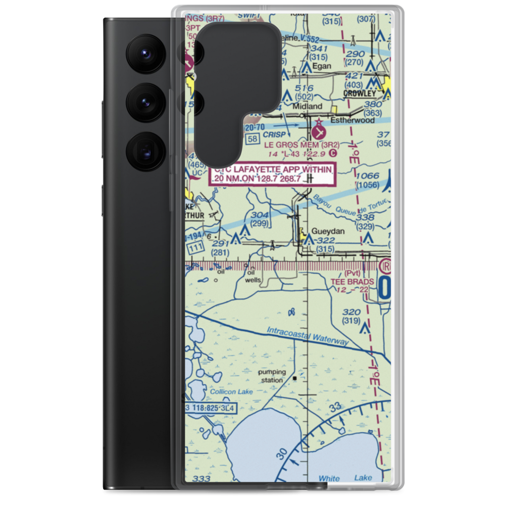 Ken Guidry Nr 2 Airport (1LA0) VFR Sectional Samsung Case Samsung Galaxy S22 Ultra model shown