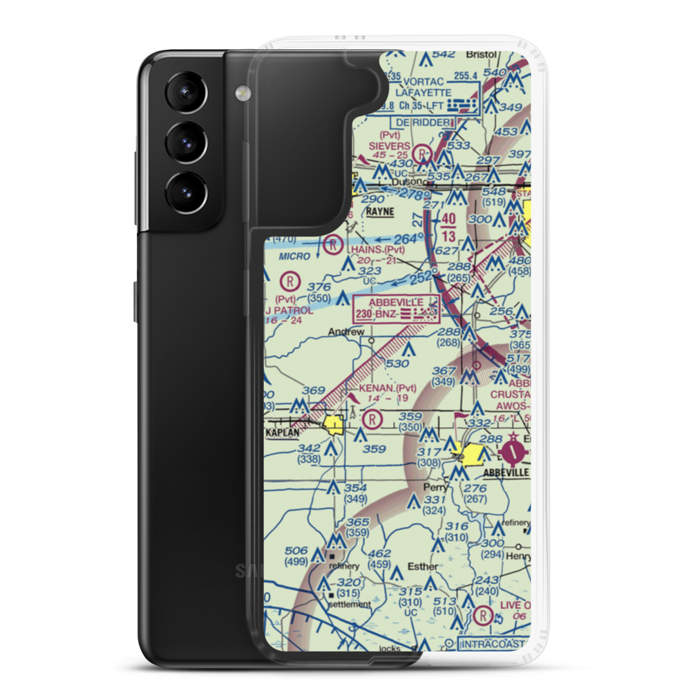 Ken Guidry Nr 4 Airport (62LA) VFR Sectional Samsung Case Samsung Galaxy S21 Plus model shown