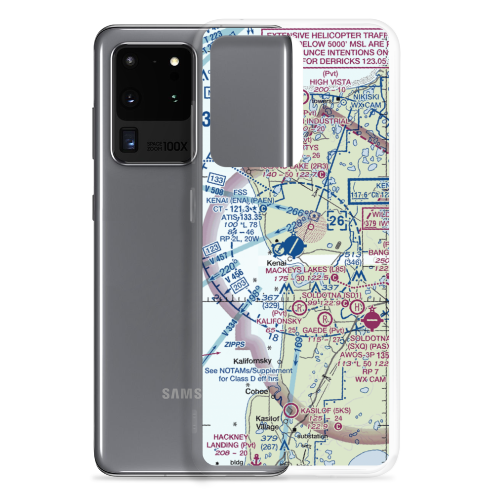 Kenai Municipal Airport (ENA) VFR Sectional Samsung Case Samsung Galaxy S20 Ultra model shown