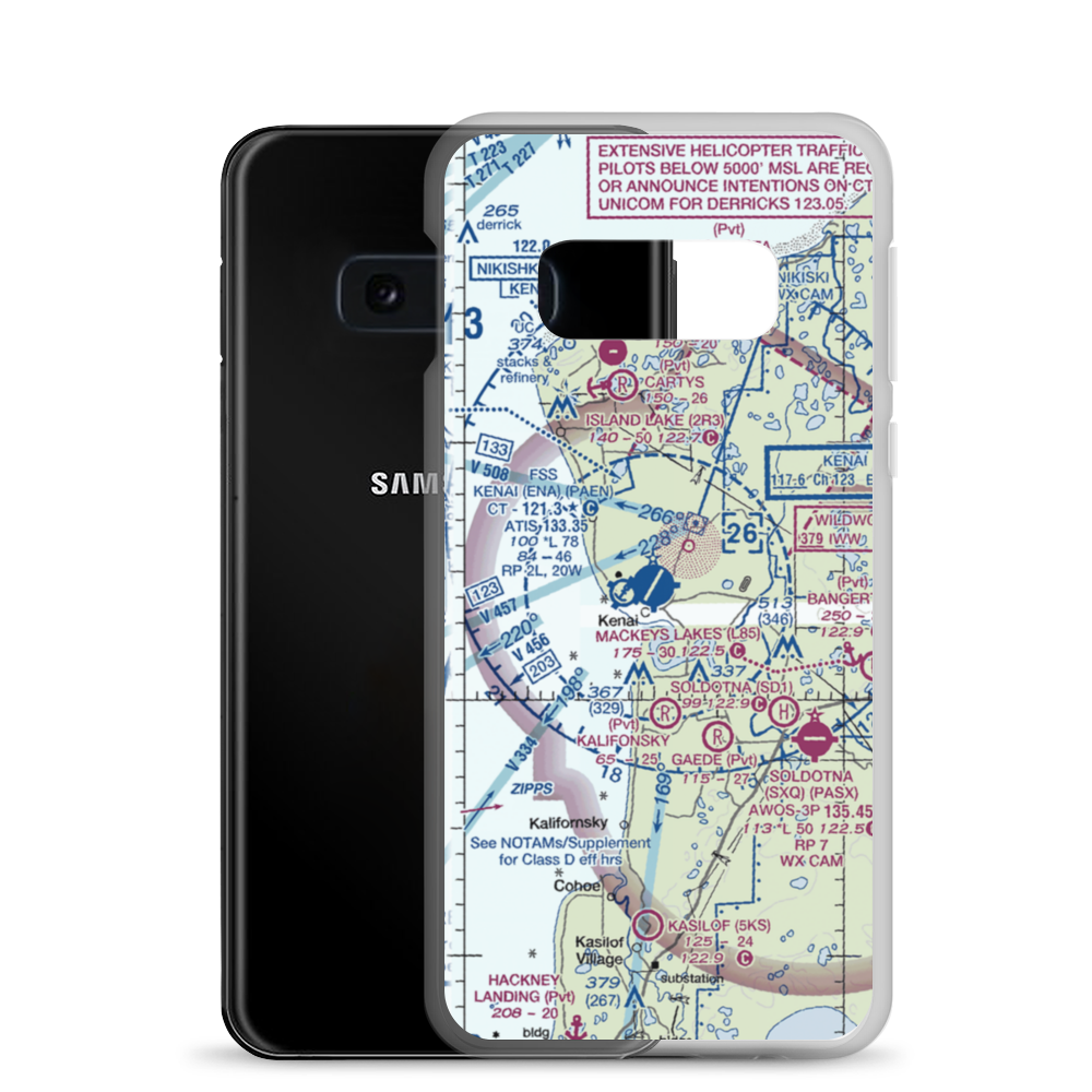 Kenai Municipal Airport (ENA) VFR Sectional Samsung Case Samsung Galaxy S10e model shown