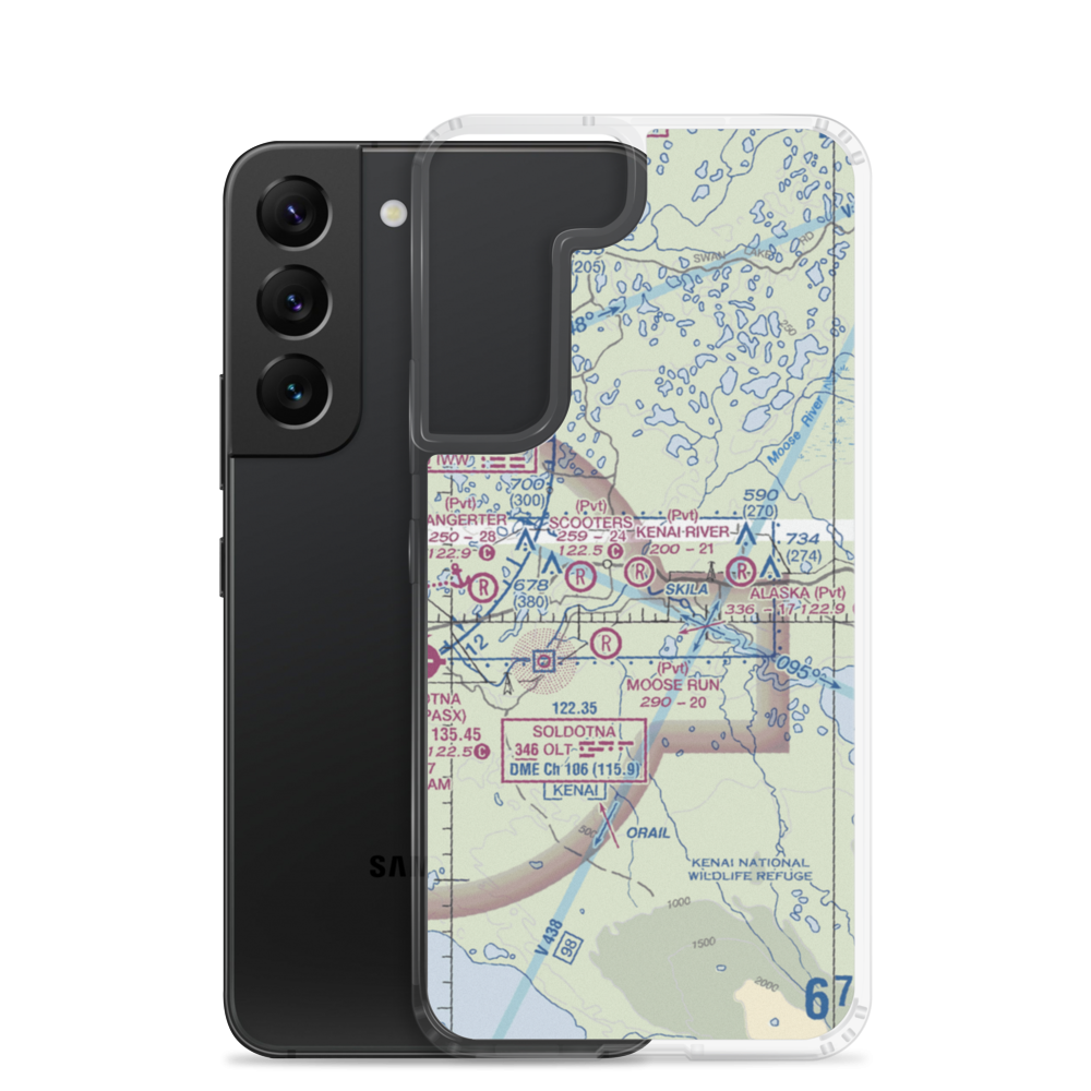 Kenai River Airpark (1AK4) VFR Sectional Samsung Case Samsung Galaxy S22 model shown