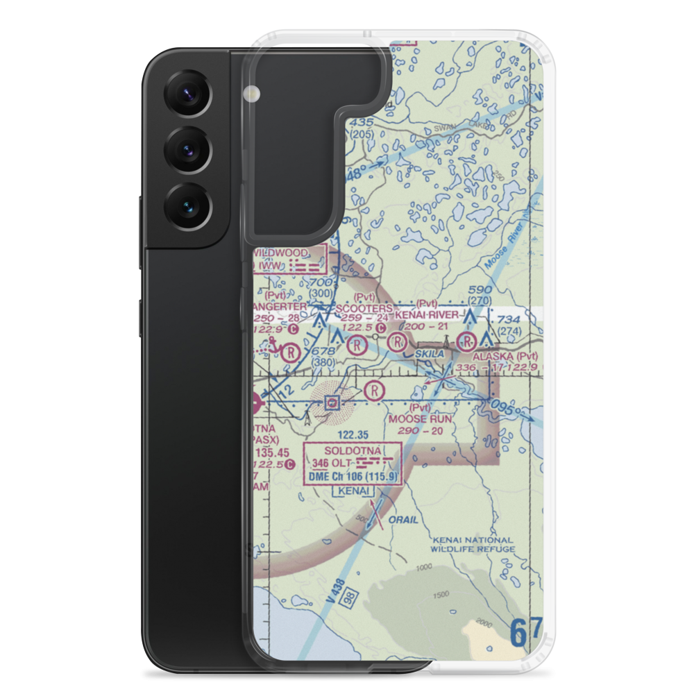 Kenai River Airpark (1AK4) VFR Sectional Samsung Case Samsung Galaxy S22 Plus model shown