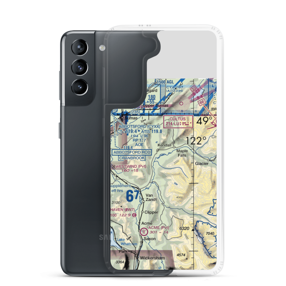 Kendall Airstrip (WN08) VFR Sectional Samsung Case Samsung Galaxy S21 model shown
