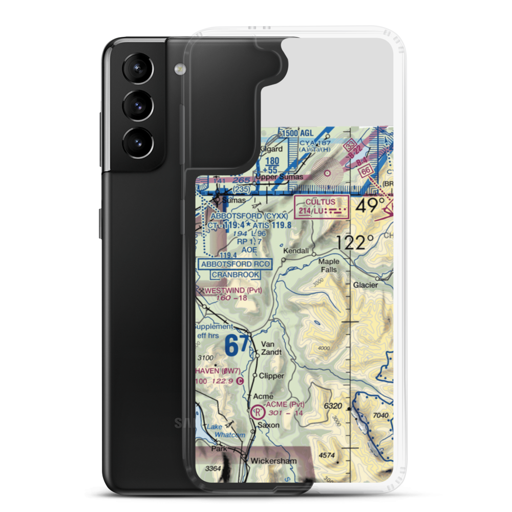 Kendall Airstrip (WN08) VFR Sectional Samsung Case Samsung Galaxy S21 Plus model shown